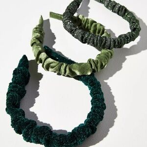 Anthropologie-Sparkle Scrunch Headband Green
